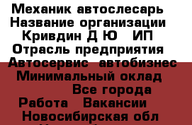 Механик-автослесарь › Название организации ­ Кривдин Д.Ю., ИП › Отрасль предприятия ­ Автосервис, автобизнес › Минимальный оклад ­ 40 000 - Все города Работа » Вакансии   . Новосибирская обл.,Новосибирск г.